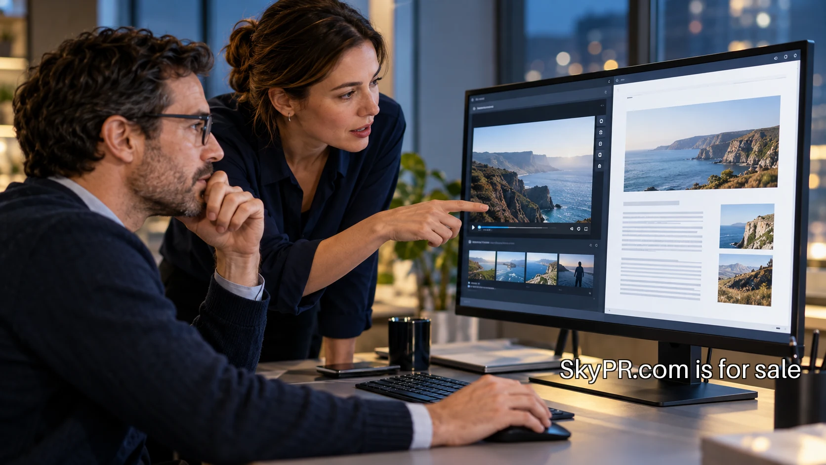 A communications team preparing an announcement brief